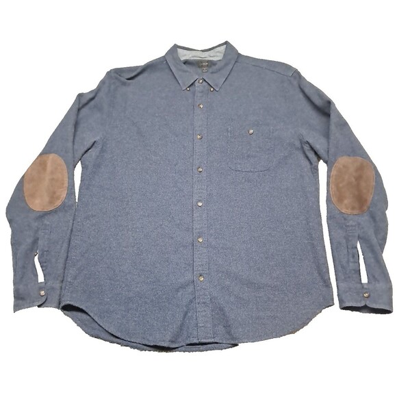 J. Crew Shirt Mens XL Wool Blend Warm Elbow Pads Long Sleeve Button Up Dress Top - Picture 1 of 10